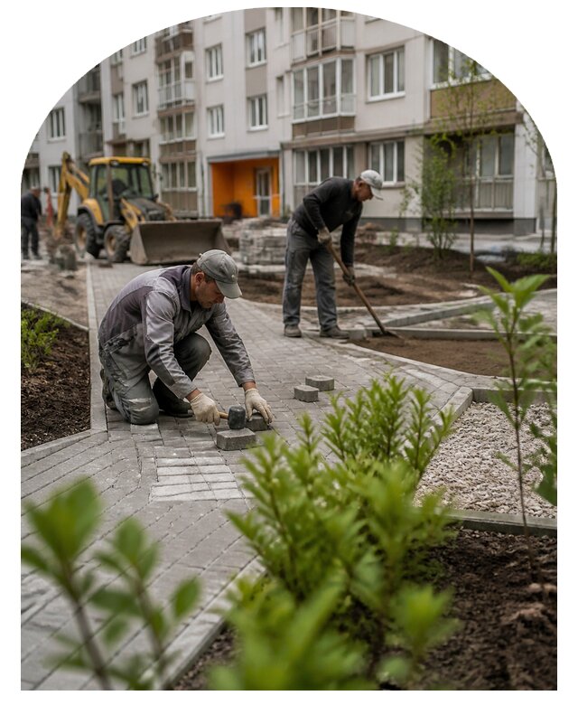 Благоустройство двора многоквартирного дома в Лиски