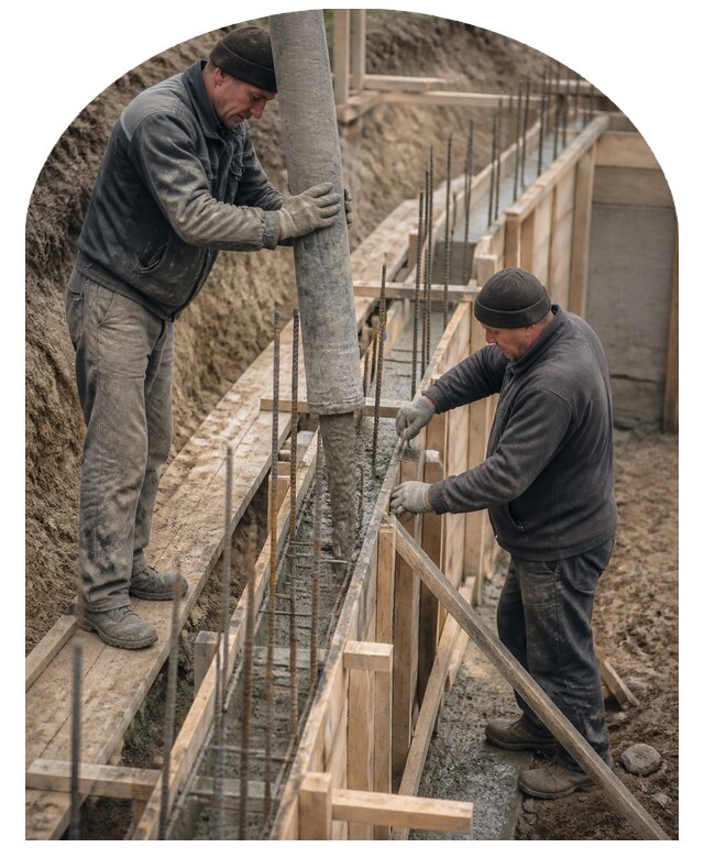 Строительство подпорной стенки из бетона под ключ в Лиски